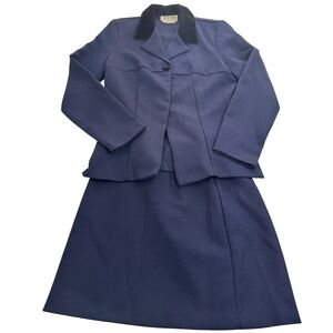 Vintage Byer Too! California Blue Skirt Blazer Suit Set Women's Size 7 (2 Piece)
